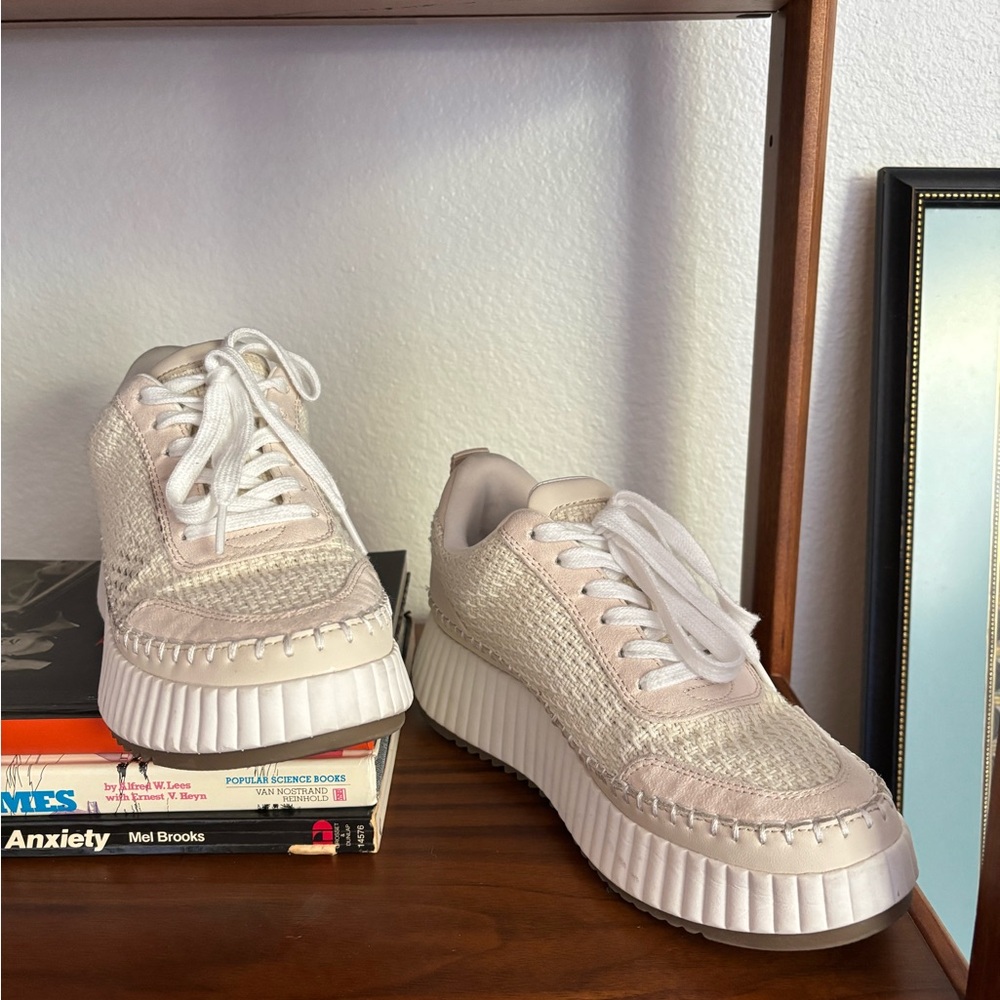 Neutral Beige Platform Sneakers - image 5